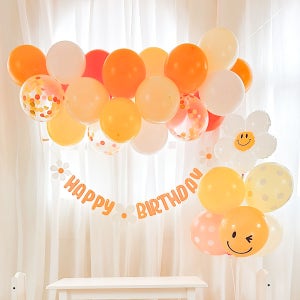 DIY 썬샤인 풍선가랜드 데이지은박 데이지 생일배너 세트