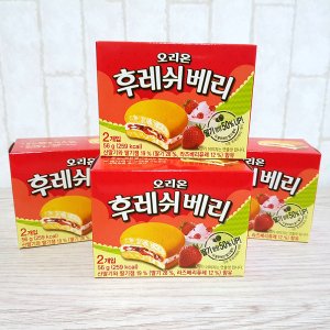 오리온 후레쉬베리 56g 24박스 - 과일맛 스낵 간식 새콤달콤 체리 딸기 라즈베리