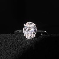 [위프레리] 2컬러 실버 5A 오벌 컷 솔리테어 링, Silver 5A Oval Cut Solitaire Ring