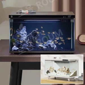 샤오미 미지아 블랙에디션 어항 스마트 수족관 슬림 배면섬프 각시붕어 글라스캣피쉬 키우기