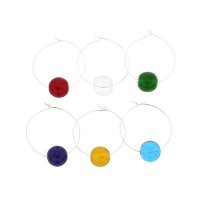 유리공예 펜던트 장식 소품 글라스 참 이태리 GlassOfVenice Murano Glass Rainbow Wine Charms Set of 6