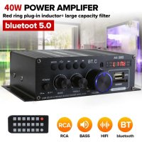 dsp앰프 포칼 차량용 앰프 믹서 증폭기 40w 2 ak380 블루투스 5.0 hifi 전력 스테레오 홈 카 오디오 12v 디지털 사운드 앰프베이스 음악 플레이어 fm 라디오