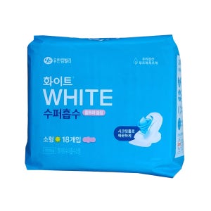 화이트 수퍼흡수 날개형 생리대 소형 18매