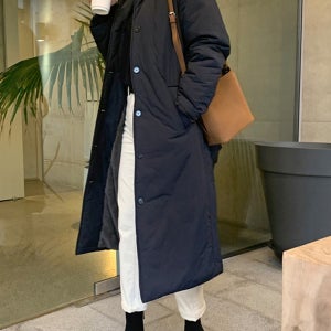 여성경량패딩 여자 봄패딩 여성용 롱 코트 단색 2023
