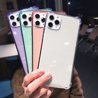 IPhone 13 12 Mini 11 Pro Max XS XR X SE 용 투명 충격 방지 케이스 Clear Anti-knock 전화 쉘 소프트 TPU 뒷면 커버