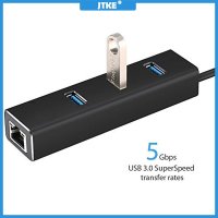 JTKE-USB 이더넷 USB 3.0 RJ45 허브 네트워크 카드 크롬북 맥북 어댑터용 유선 10/100 Mbps 기가비트 LAN