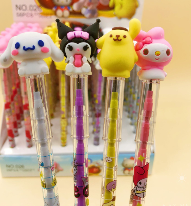 산리오카트리지연필 반짝할인 연필 쿠로미 시나모롤 폼폼푸린 마이멜로디