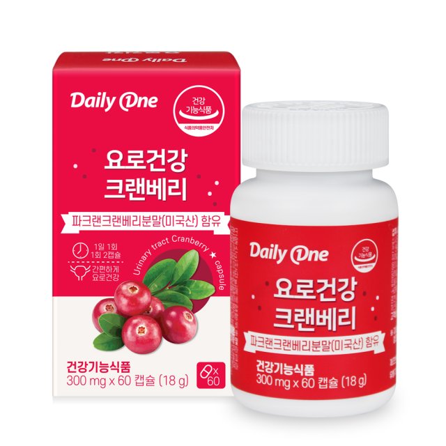 데일리원 요로건강 <b>크랜베리 300mg</b> x 60캡슐[입고중]