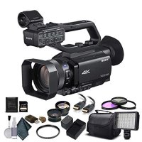 소니 pxw-z90v 4k hdr xdcam 고속 하이브리드 af(pxw-z90v) 64GB 메모리 카드 추가 배터리 및 충전기 uv 필터 led 조명 케이스 망원 렌즈 광각