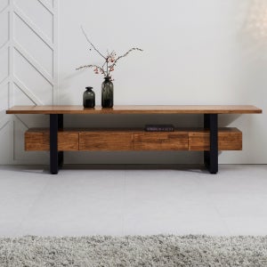 이스트포트 참죽 북유럽 원목거실장 티비다이 TV거실장 1500x400x530mm, 월넛
