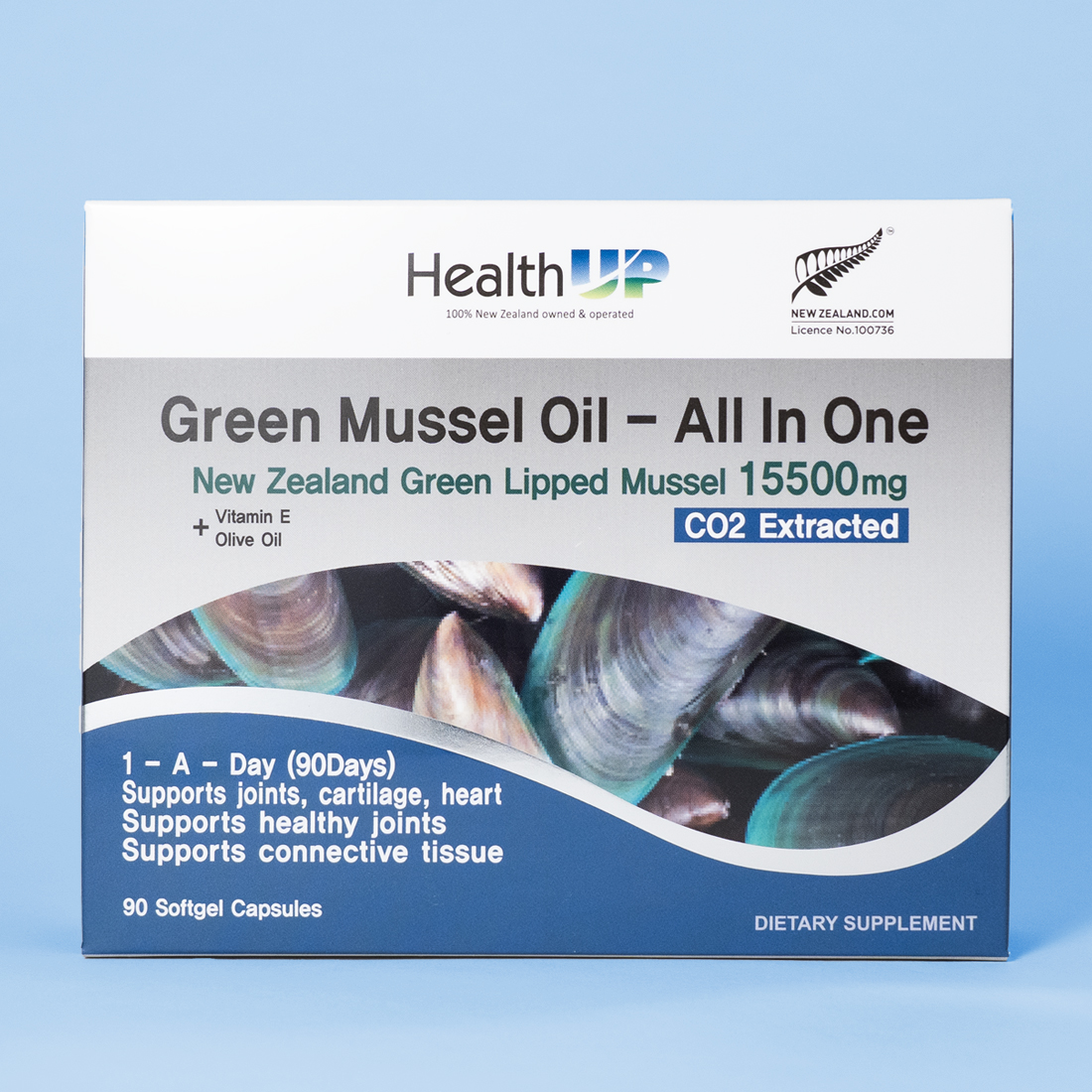 헬스업 뉴질랜드 초록홍합 <b>오일</b> 15500 90캡슐 3개월분 <b>초록입홍합</b> 초록잎 그린머슬 푸른 <b>추출</b>