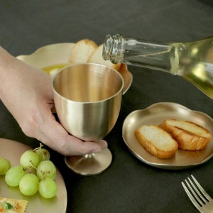 명성유기 방짜 고블렛잔 레드 화이트 고블렛맥주잔 1p