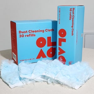 정전기 흡착 360도 먼지털이 교체형 청소포 일회용 먼지 떨이 털이개 핸들+10매