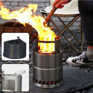 휴대용 캠핑 우드스토브 불멍 로켓 화로대 감성 2중 연소통
