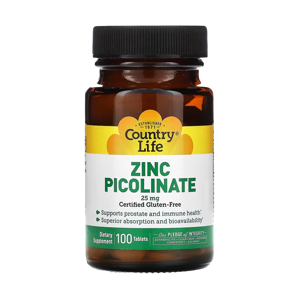 컨트리<b>라이프 아연</b> 25mg 100정 Country <b>Life</b> Zinc Picolinate