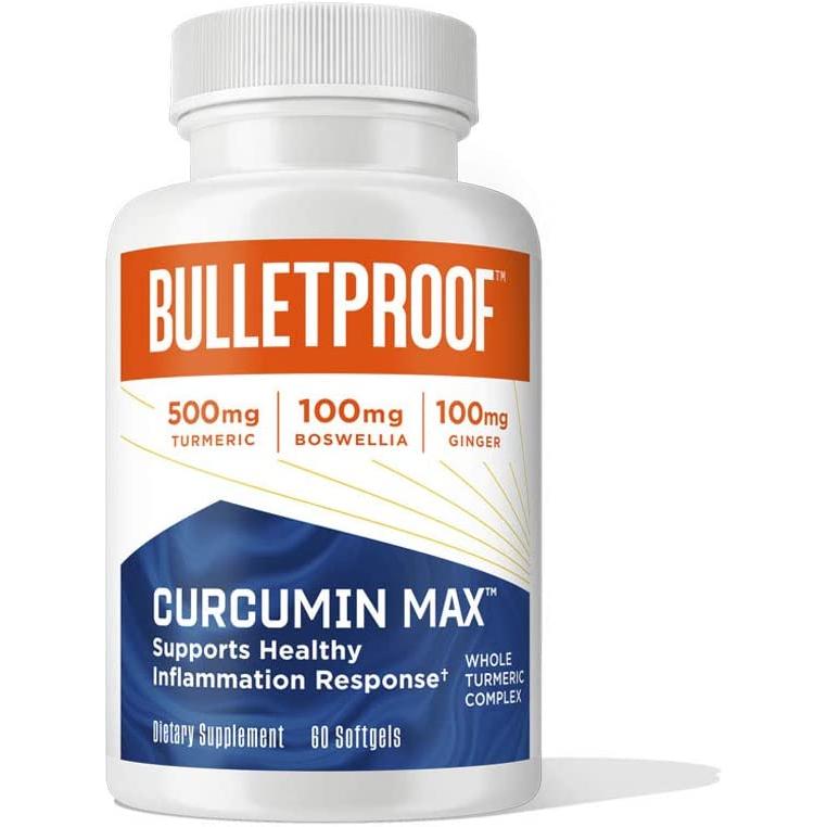Bulletproof Curcumin Max <b>불렛프루프 커큐민</b> 맥스 <b>강황</b> 보스웰리아 생강 <b>추출물</b> 60소프트젤