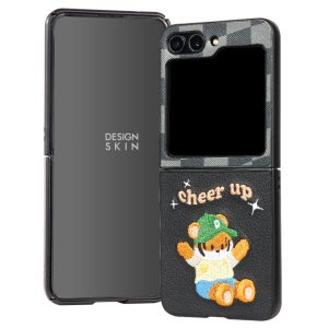 디자인스킨 갤럭시Z플립5 레트로 자수 케이스 블랙/호군