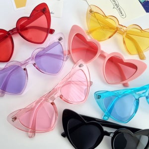 생일 축하 이벤트 안경 HBD 파티 선글라스 반투명 하트 안경