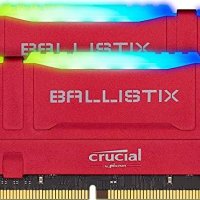 Crucial 발리스틱스 RGB 3200 MHz DDR4 DRAM 데스크탑 게이밍 메모리 키트 64GB CL16 BL2K32G32C16U4RL 레드