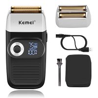 Kemei 케메이 Foil 프로페셔널 전기 면도기 LED 디스플레이 투인원