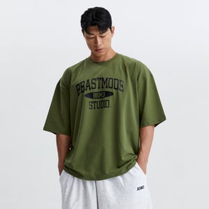 비스트모드 스튜디오 헬스 오버핏 반팔 기능성 쿨링 스판 티셔츠 짐웨어 BSMD