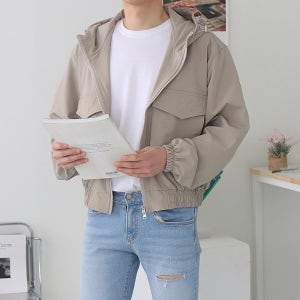 남자자켓 커플후드집업 트러커 숏자켓 남자바람막이