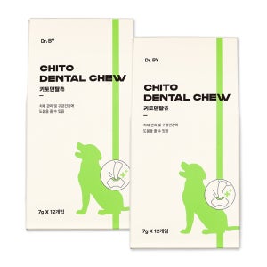 닥터바이 강아지 덴탈껌 치태 치석 입냄새 제거 치약 양치껌 키토덴탈츄, 소중형, 2개