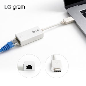 LG 그램 (정품) 랜젠더 기가비트 랜 C타입 노트북 인터넷 유선 연결 /화이트 블랙
