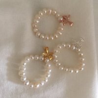 (모앳/반지) pearl ribbon ring (silver925) 실버925은반지 담수진주반지 리본실버링