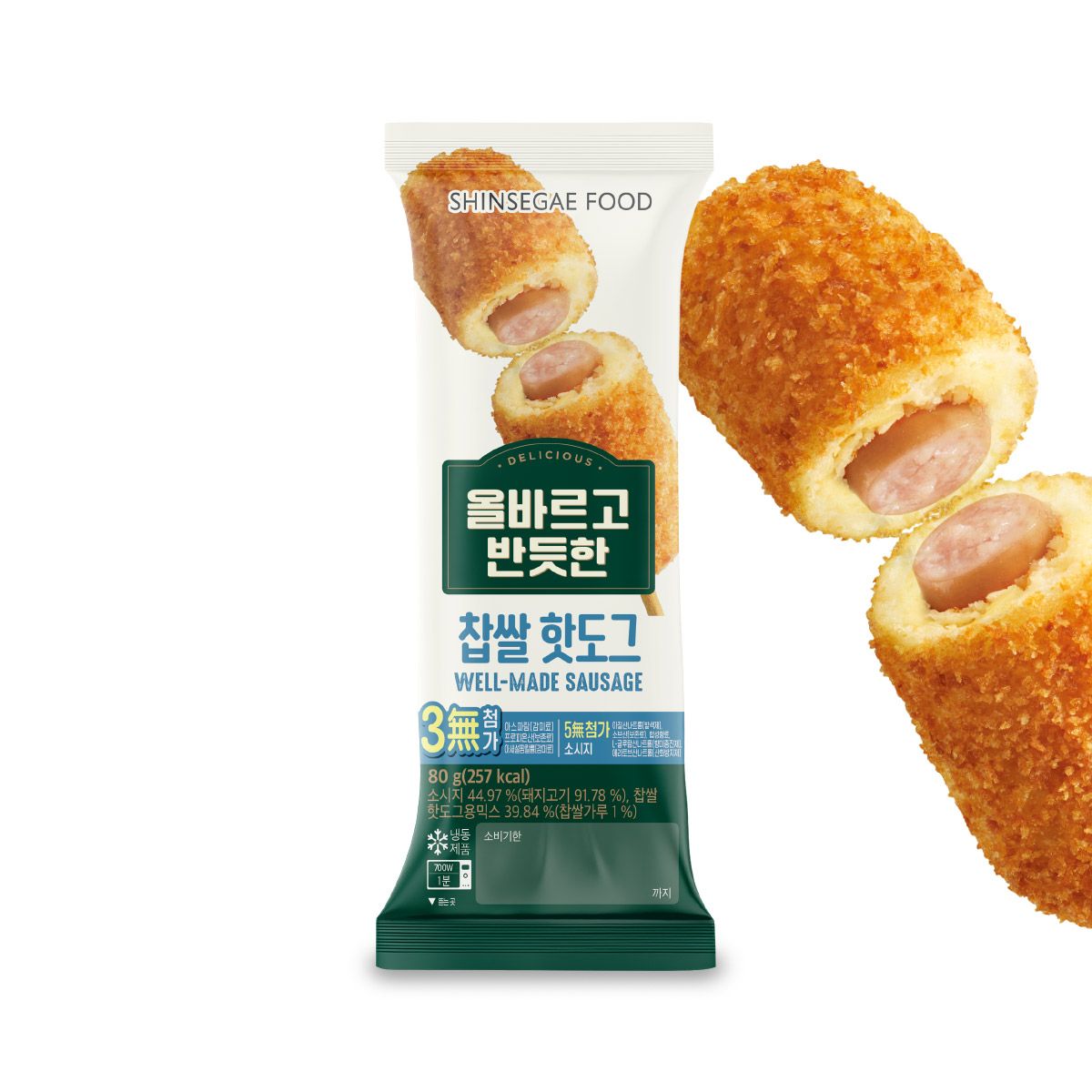 신세계푸드 올바르고반듯한 찹쌀 핫도그 올반