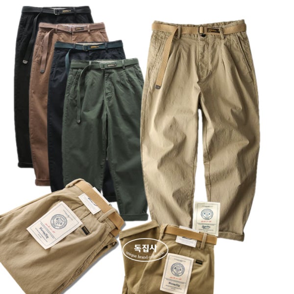 [독집사] JP001 도쿄 세미와이드 테이퍼드 치노팬츠 (벨트포함) 빅사이즈
