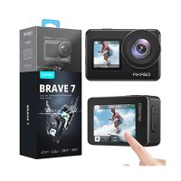 아카소 Brave 7 4K30FPS 터치 스크린이 있는 20MP WiFi 액션 카메라 IPX8 33FT 방수 카메라 EIS 2.0 줌 지원 외부 마이크 음성 제어 2X 1350mA