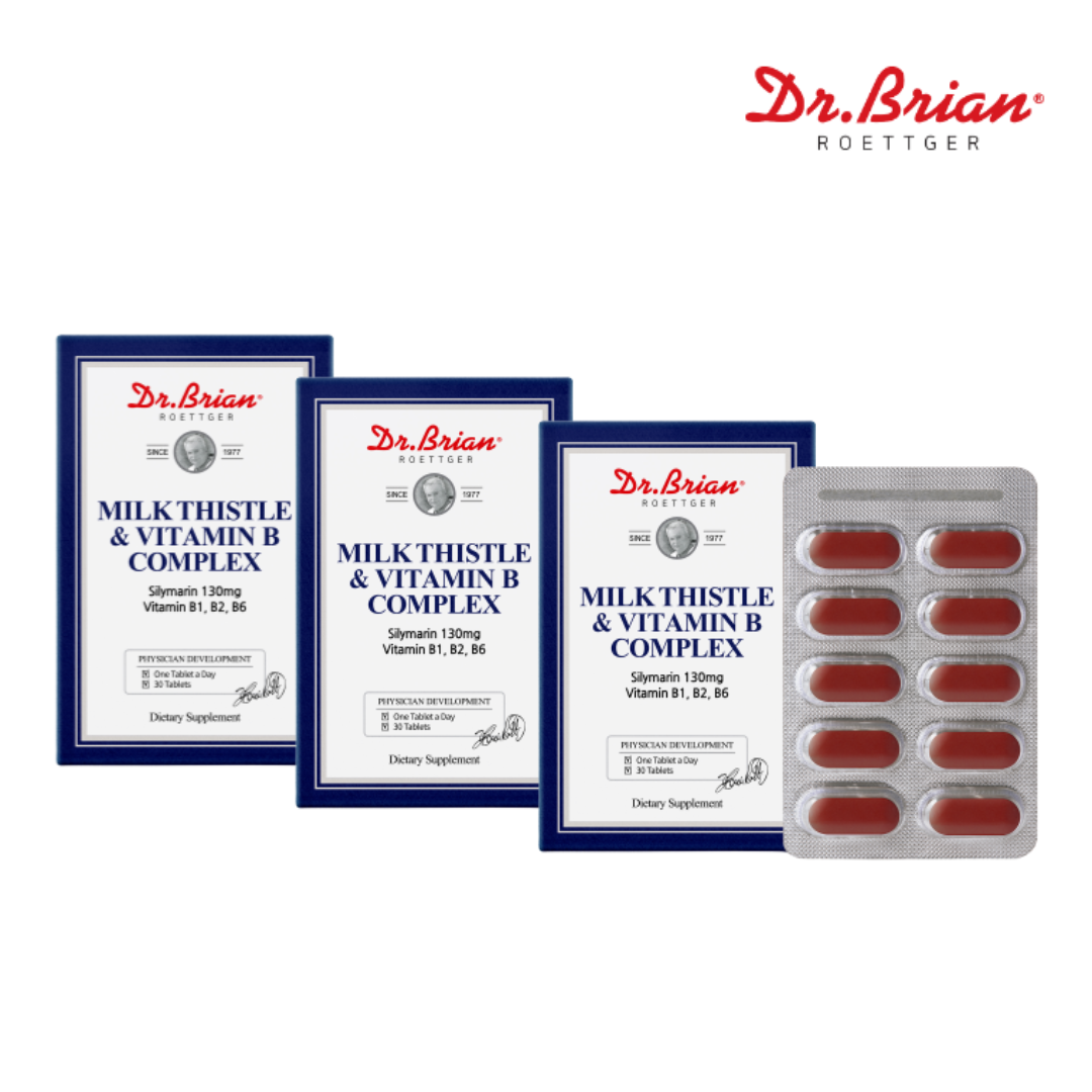 밀크시슬 실리마린 닥터브라이언 <b>밀크씨슬 앤 비타민 비 콤플렉스</b> 30정 3개