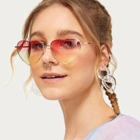 여성용 하트 선글라스 야외 고글 레트로 러브 모양 UV400 오션 렌즈