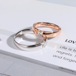 1부 다이아 커플링 천연 현대 우신 실크 아모르 반지 선물 기념일 14K 18K