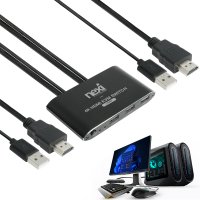 4K HDMI KVM스위치 2포트 USB 키보드 마우스 모니터 공유기