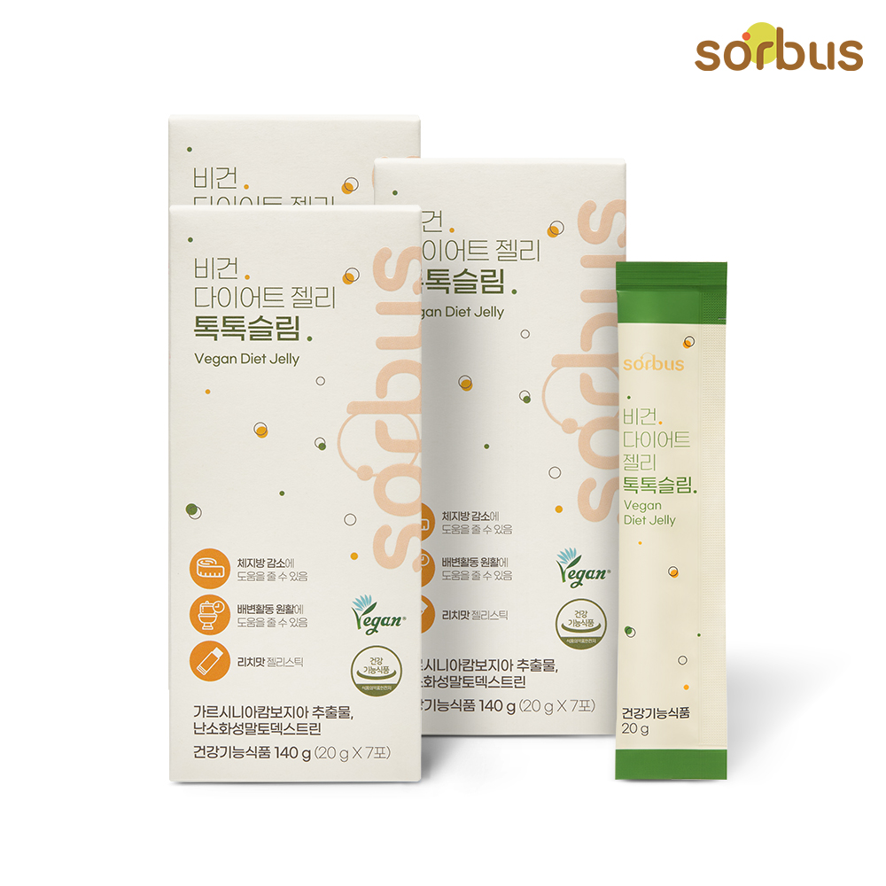 <b>소버스</b> 비건 톡톡슬림 리치맛 다이어트젤리 비건젤리 3박스 3주