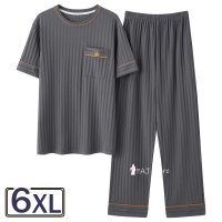 남성 코튼 잠옷 세트 대형 6XL 여름 Homewear Nightwear 수면 라운지