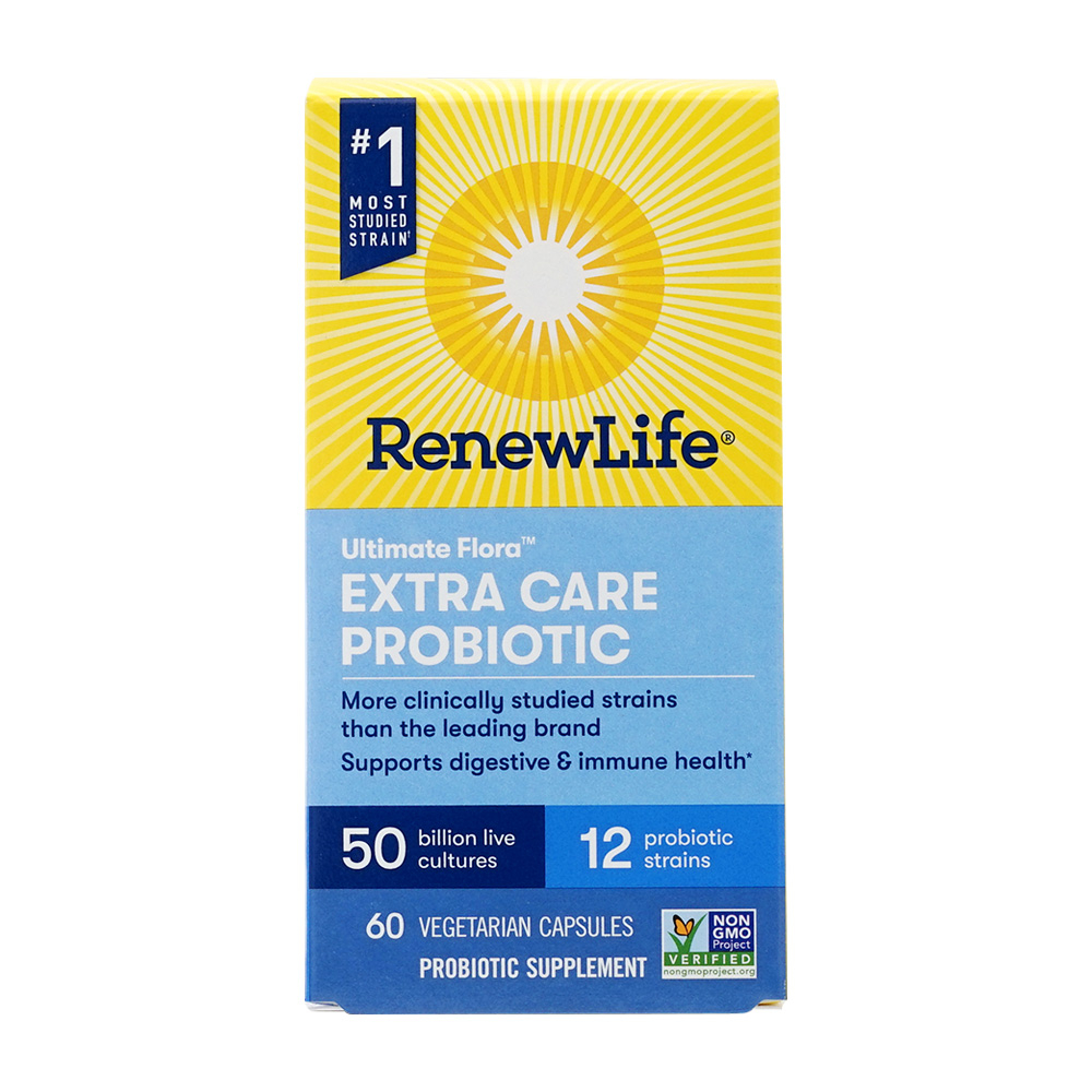 리뉴라이프 얼티메이트 플로라 <b>엑스트라 케어 프로바이오틱 500억</b> 60 베지캡슐