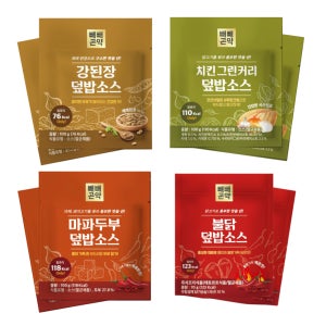 한끼 완성 빼빼곤약 덮밥소스 4종 8팩 (강된장,치킨그린커리, 마파두부,불닭)