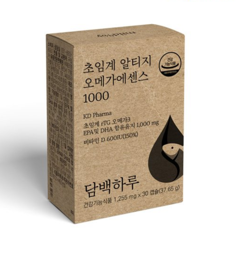 담백하루 <b>초임계</b> 알티지 <b>오메가</b> 에센스 1000 1255mg x 30캡슐