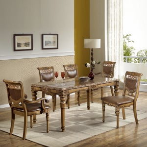 인더트리 엔틱식탁 클래식가구 6인용 대리석 식탁세트