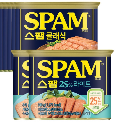 (최신제조) 스팸 클래식 340g x6+스팸 25%라이트 340g x3 당일출고 정기구독가능 소비<b>기간</b>27년6월이후