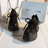 여성 키높이 스니커즈 홍콩 MACKJASTIN 가죽 신발 2023 봄 신작 전 경기 캐주