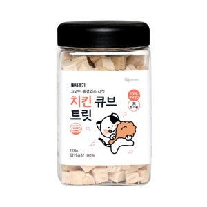 뽀시래기 고양이 동결건조 간식 큐브 트릿 국내생산 닭고기, 120g, 1개