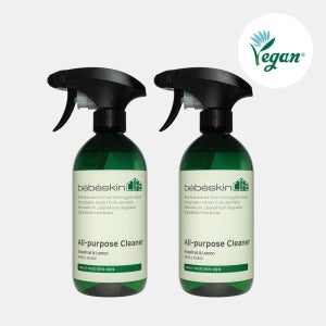 1+1 베베스킨 라이프 비건 다목적 세정제 그레이프루트&레몬 500ml 2개 주방 가스렌지 후드 기름때제거 욕실 청소