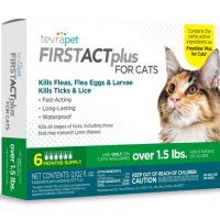 tevrapet firstact 플러스 1.5lbs 이상의 고양이를 위한 벼룩 및 진드기 예방 6개월 복용량 국소 점적제