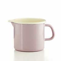 리스 RIESS SIPPY POT 밀크팬 소스팬 법랑 편수 비커 냄비 에나멜 12cm 1L 파스텔 핑크 0040-006