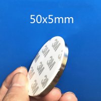 50x5mm N35 NdFeB3M 한 양면 테이프 포함라운드형 1 개 강력줄자석