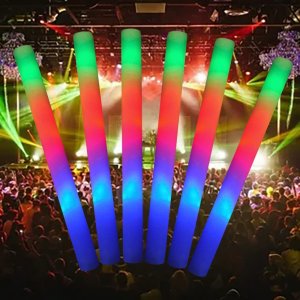글로우 스틱 대량 조명 LED 다채로운 거품 응원 봉 랠리 레이브 생일 콘서트 파티 야광